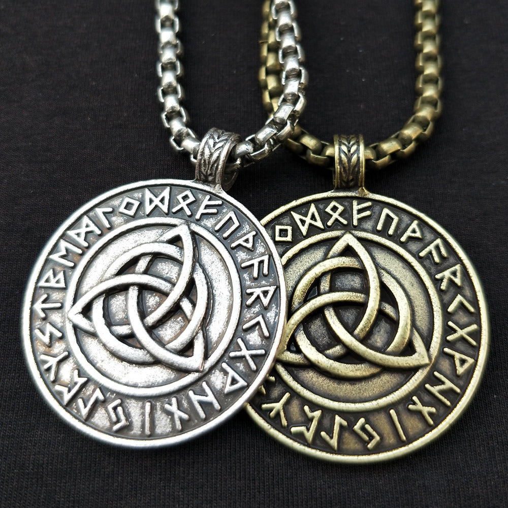 Norse Legacy Mythical Amulet Necklace with Viking Trinity Pendant - Men's Wholesale Direct from Manufacturer