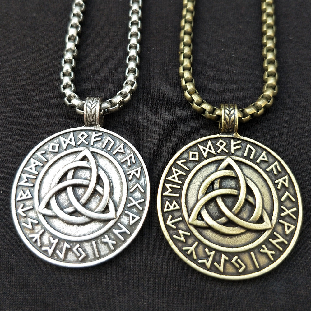 Norse Legacy Mythical Amulet Necklace with Viking Trinity Pendant - Men's Wholesale Direct from Manufacturer