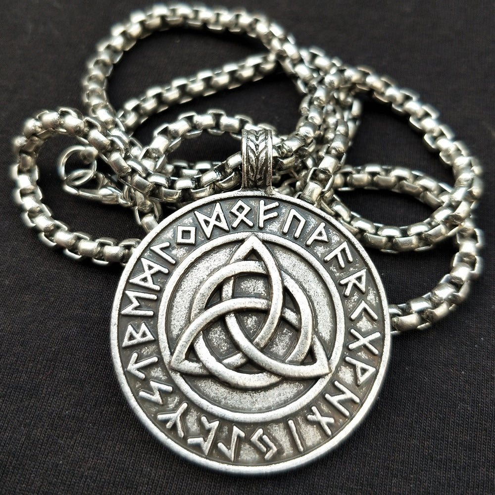 Norse Legacy Mythical Amulet Necklace with Viking Trinity Pendant - Men's Wholesale Direct from Manufacturer