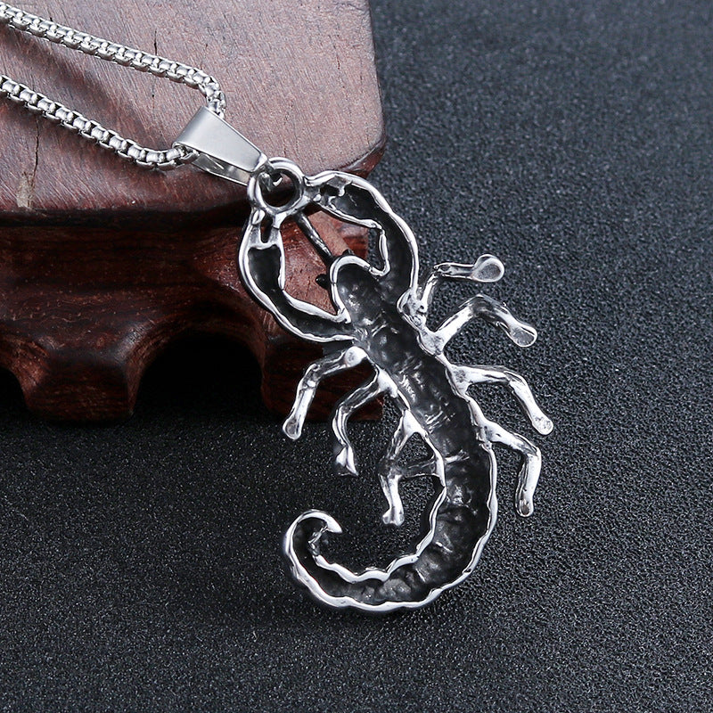 Trendy Men's Scorpion Pendant in Stainless Steel - Stylish Punk Titanium Jewelry for Men