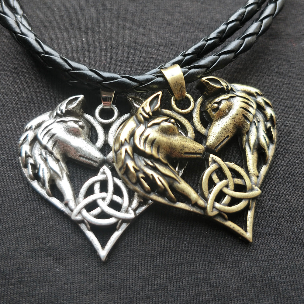 Mystical Celtic Elf Horse Head Necklace Set - Wholesale Gift for Him