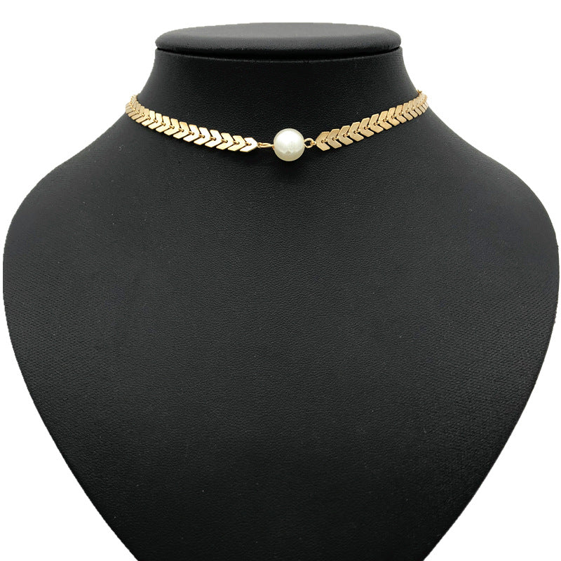 European Minimalist Alloy Collarbone Necklace, Wholesale Women's Choker Accessories