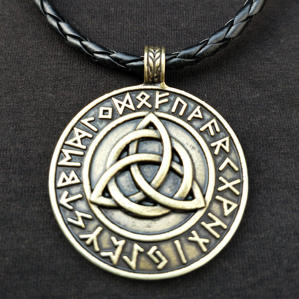 Norse Legacy Mythical Amulet Necklace with Viking Trinity Pendant - Men's Wholesale Direct from Manufacturer