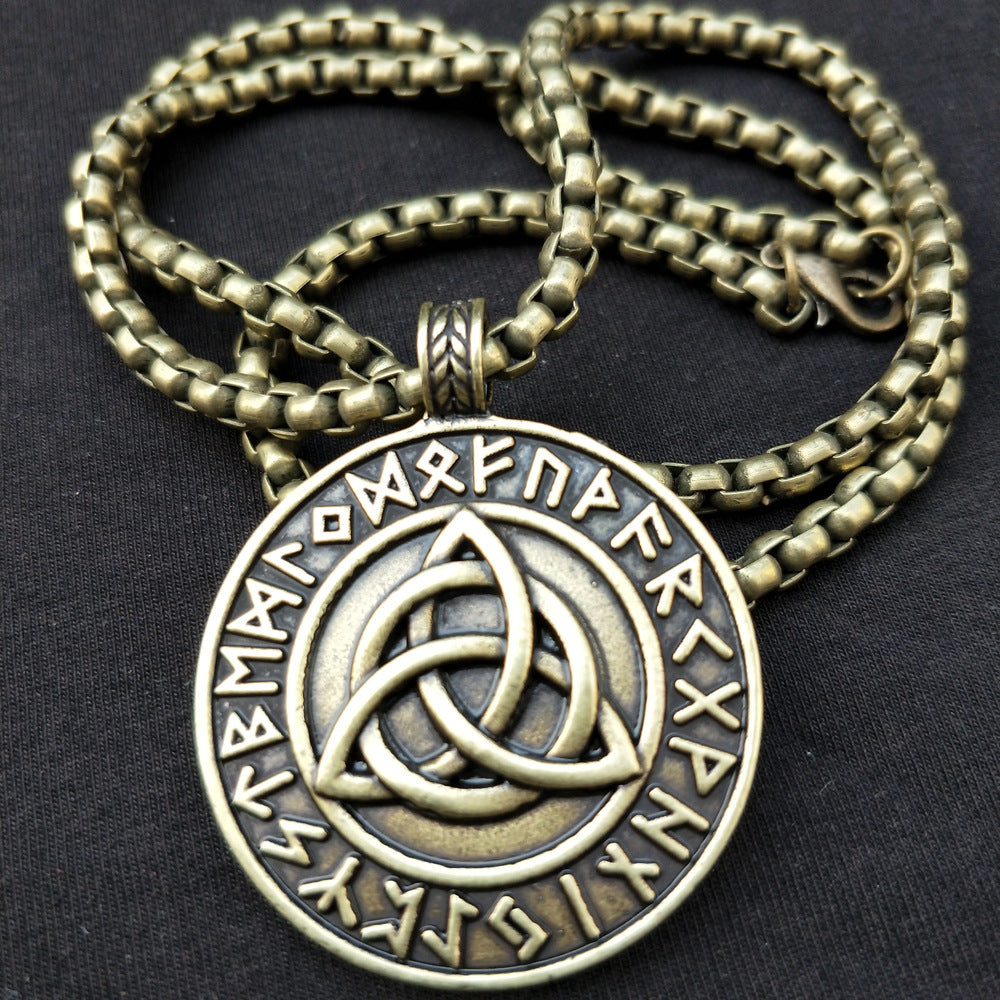 Norse Legacy Mythical Amulet Necklace with Viking Trinity Pendant - Men's Wholesale Direct from Manufacturer