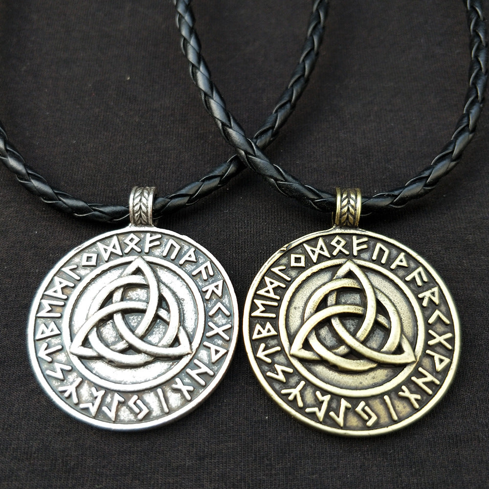 Norse Legacy Mythical Amulet Necklace with Viking Trinity Pendant - Men's Wholesale Direct from Manufacturer