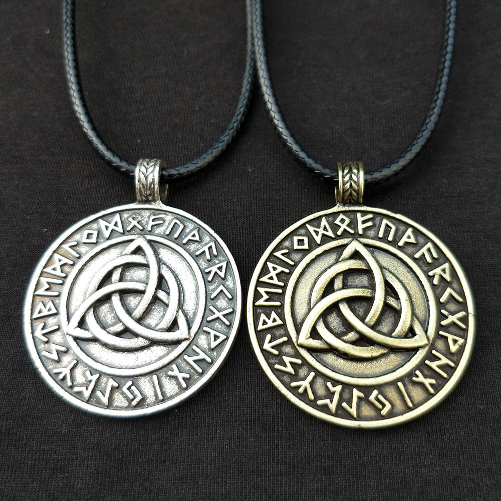 Norse Legacy Mythical Amulet Necklace with Viking Trinity Pendant - Men's Wholesale Direct from Manufacturer