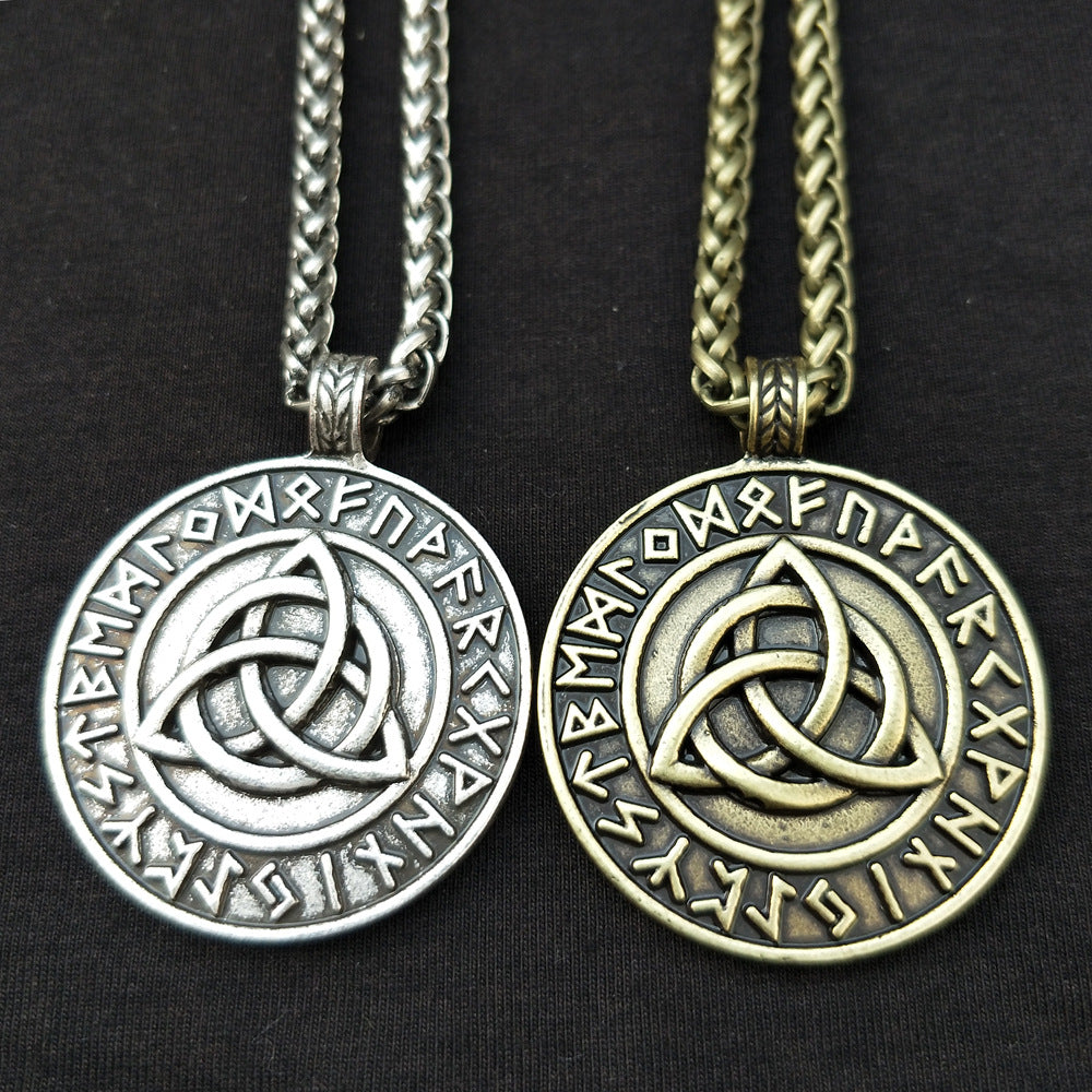 Norse Legacy Mythical Amulet Necklace with Viking Trinity Pendant - Men's Wholesale Direct from Manufacturer