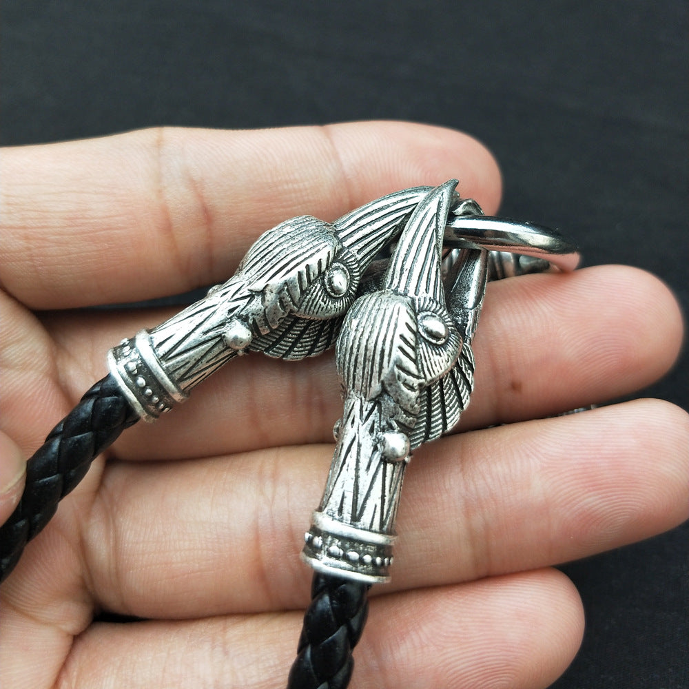 Viking Warrior Hammer Pendant Necklace for Men in Norse Mythology