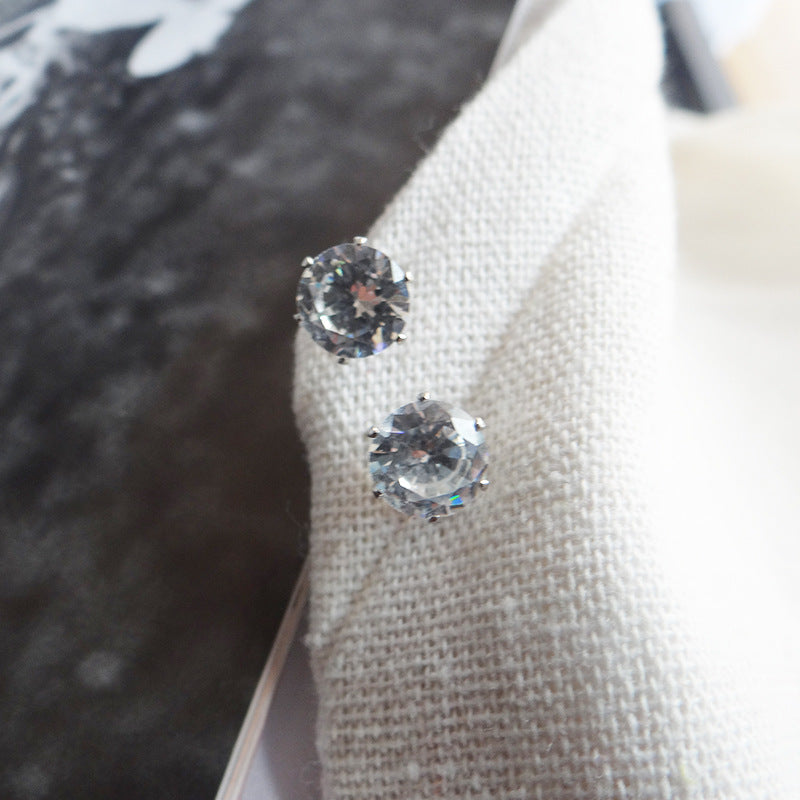 Sparkling Zircon Earrings - Elegant Korean and Japanese Fashion Statement