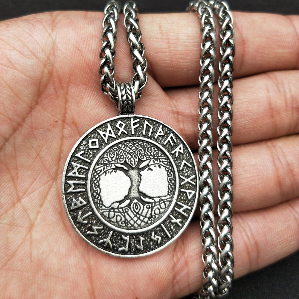 Norse Legacy Tree of Life Pendant Necklace - Handcrafted Nordic Talisman for Men