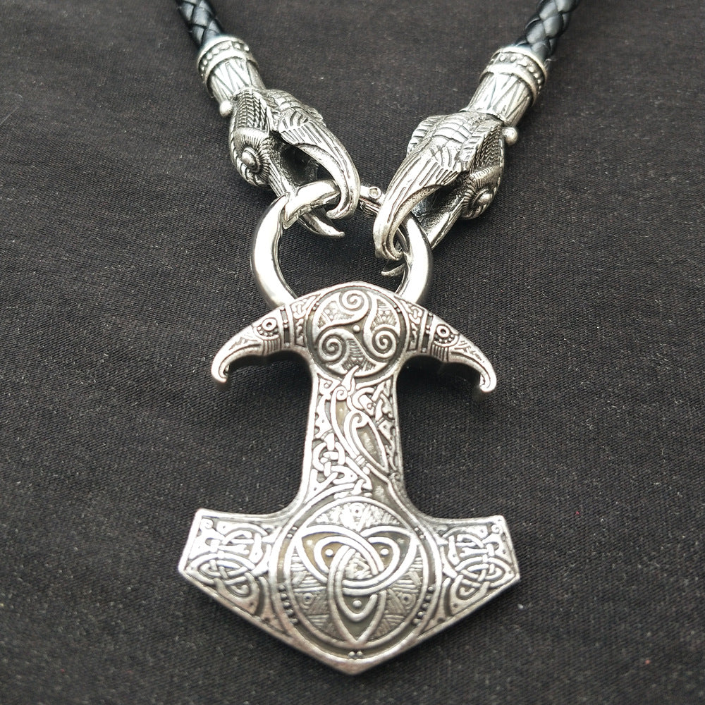 Viking Crow Norse Legacy Men's Metal Necklace - Factory Direct Wholesale