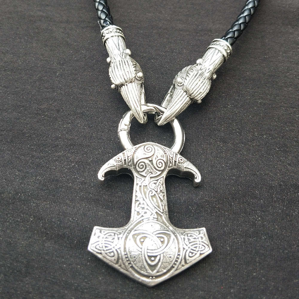 Viking Crow Norse Legacy Men's Metal Necklace - Factory Direct Wholesale