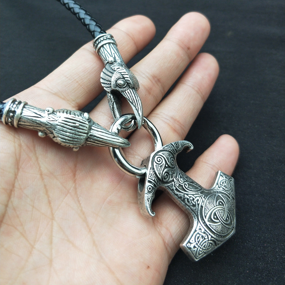 Viking Crow Norse Legacy Men's Metal Necklace - Factory Direct Wholesale