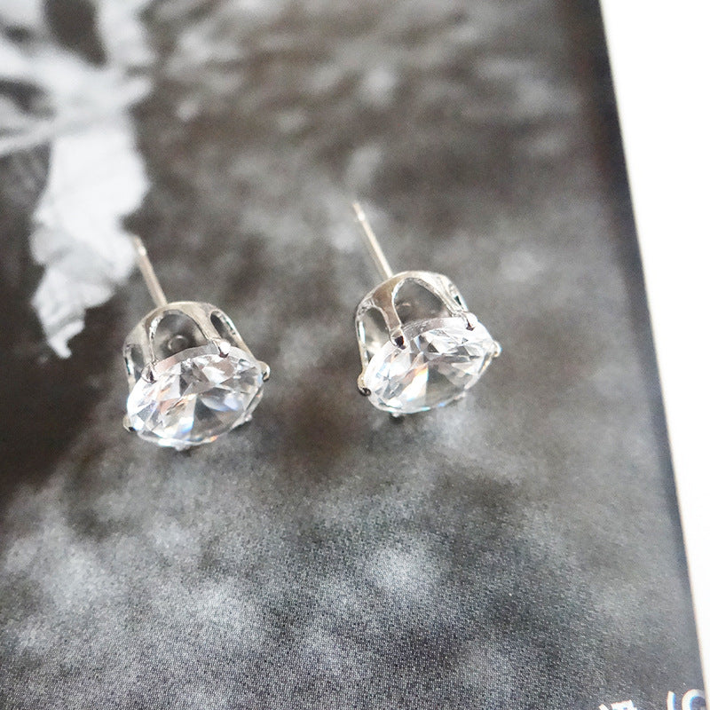 Sparkling Zircon Earrings - Elegant Korean and Japanese Fashion Statement