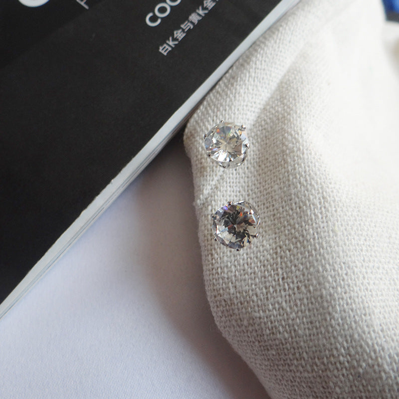 Sparkling Zircon Earrings - Elegant Korean and Japanese Fashion Statement