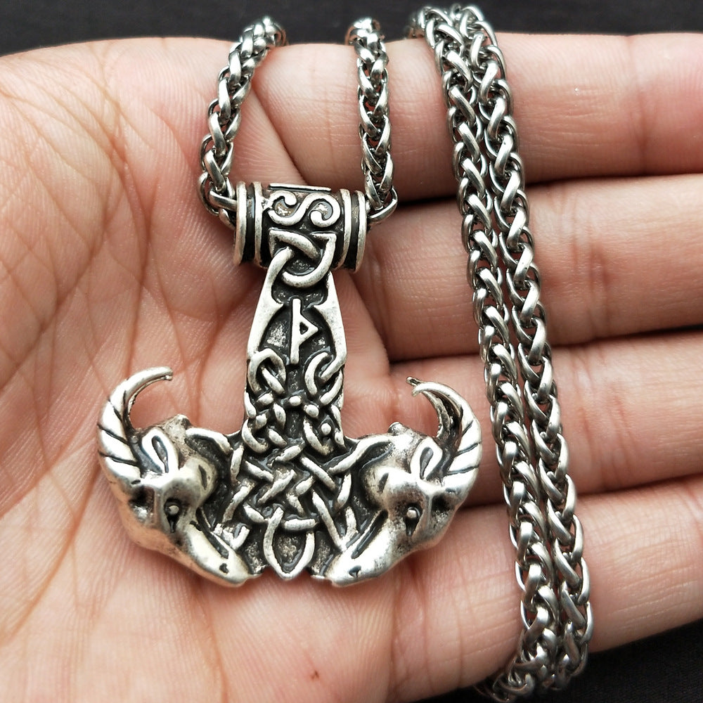 Mystic Nordic Goat Hammer Necklace for Men - Wholesale Manufacturer