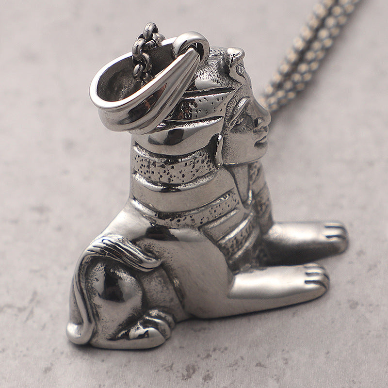 Kingly Lion Stainless Steel Pendant - Men's Titanium Domineering Necklace