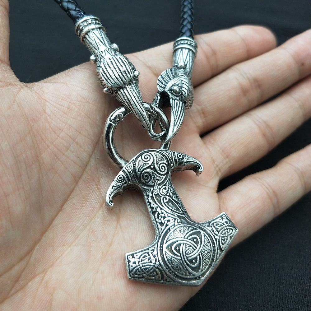 Viking Crow Norse Legacy Men's Metal Necklace - Factory Direct Wholesale