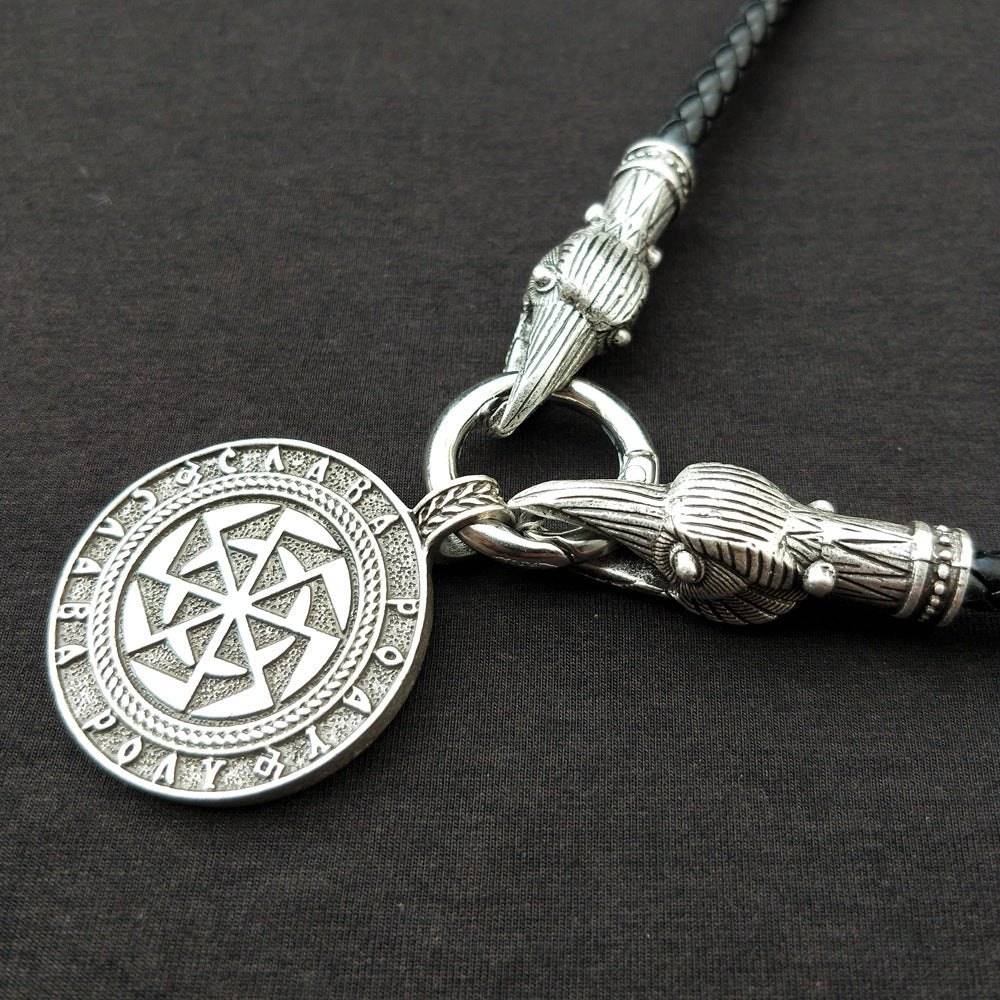 Bold Viking Sun Gear Pendant Necklace - Norse Legacy Collection