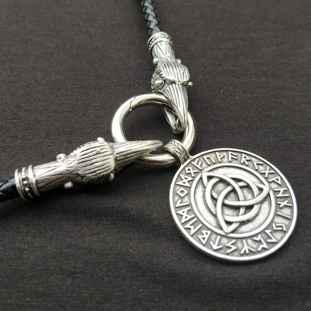 Norse Legacy Viking Trinity Pendant Necklace for Men - Metal Talisman Jewelry Piece