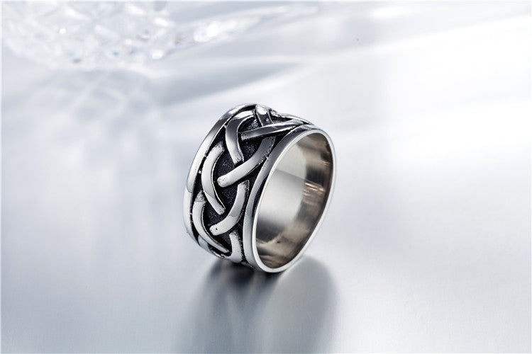 Punk Vintage Titanium Steel Ring for Men