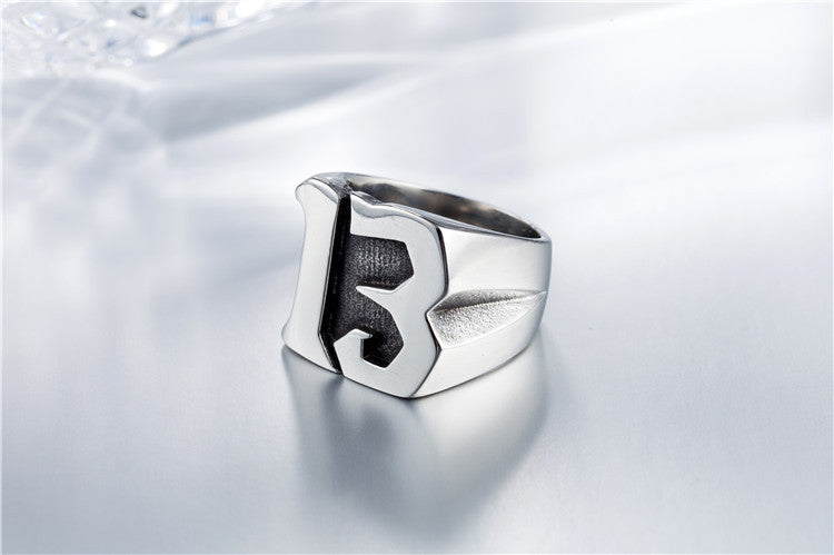 Men's Punk Rock Star Titanium Steel Ring