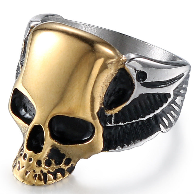 Punk Totem Skull Ring in Titanium Steel - Retro Stainless Steel Men's Fashion Accessory