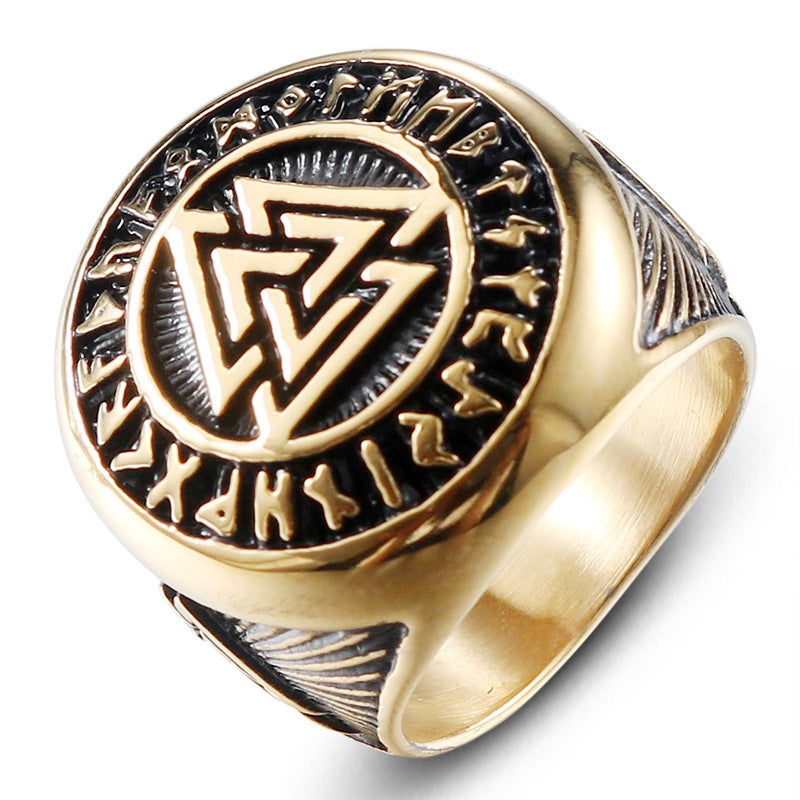 Men's Retro Viking Celtic Knot Ring - Nordic Valknut Symbol Jewelry