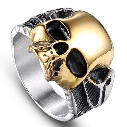 Punk Totem Skull Ring in Titanium Steel - Retro Stainless Steel Men's Fashion Accessory