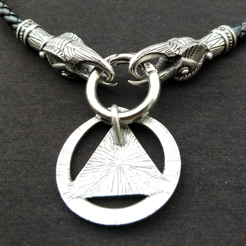 Viking-inspired Serpent Amulet Necklace for Men