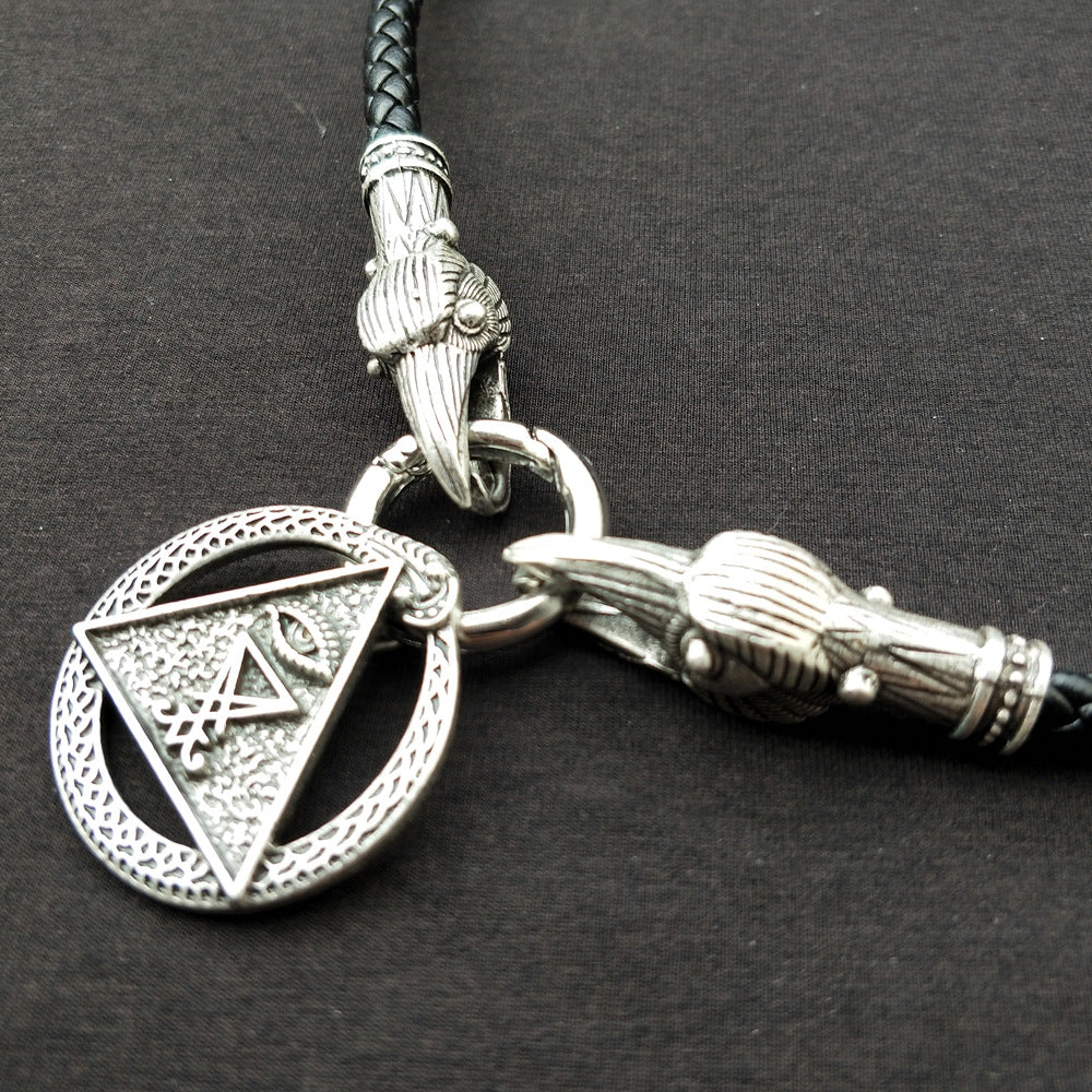 Viking-inspired Serpent Amulet Necklace for Men