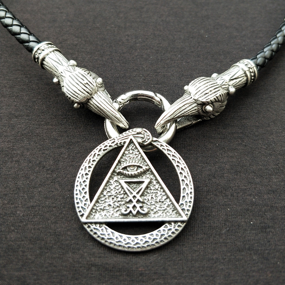 Viking-inspired Serpent Amulet Necklace for Men