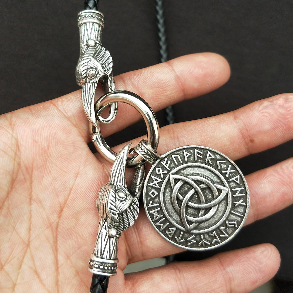 Norse Legacy Viking Trinity Pendant Necklace for Men - Metal Talisman Jewelry Piece