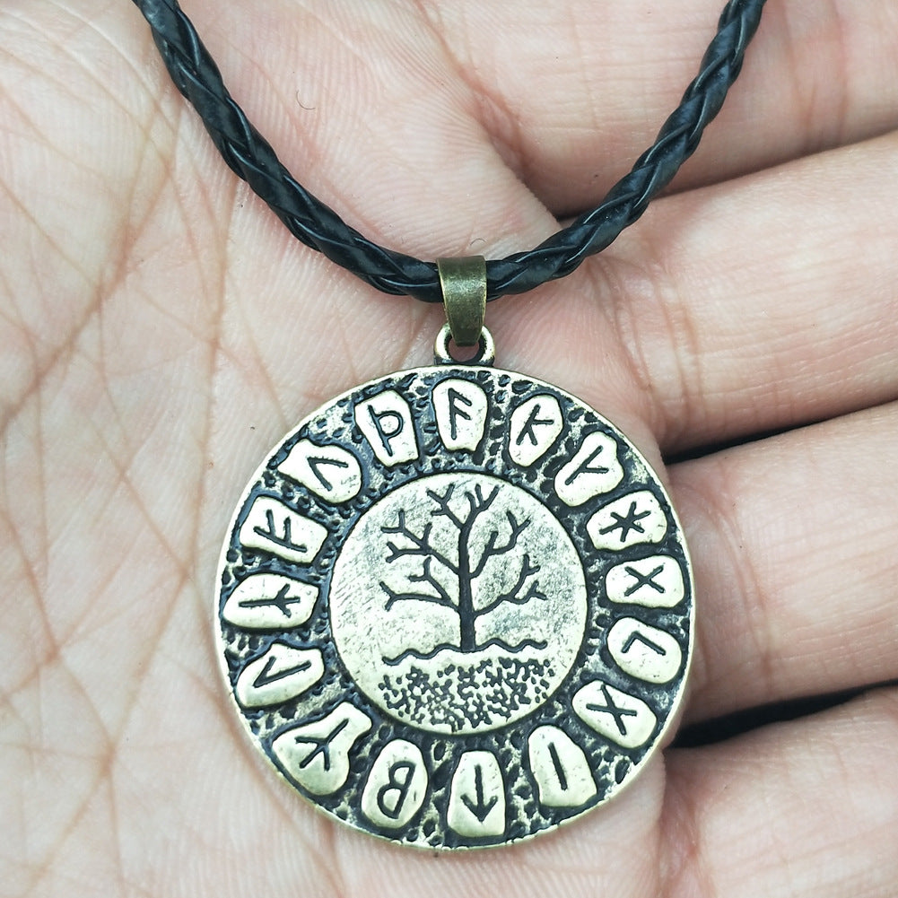 Viking Rune Tree of Life Necklace with Dragon Soul Pendant