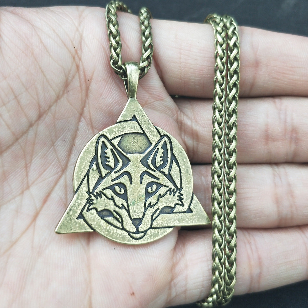 Norse Legacy Fox Necklace - Mythical Viking Pendant for Men