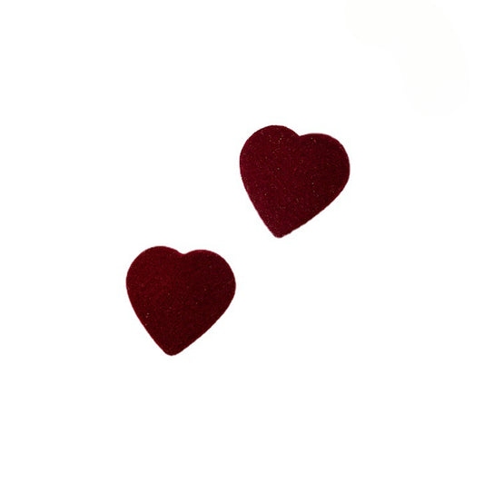 Burgundy Flocking Love Stud Earrings - Vienna Verve Collection