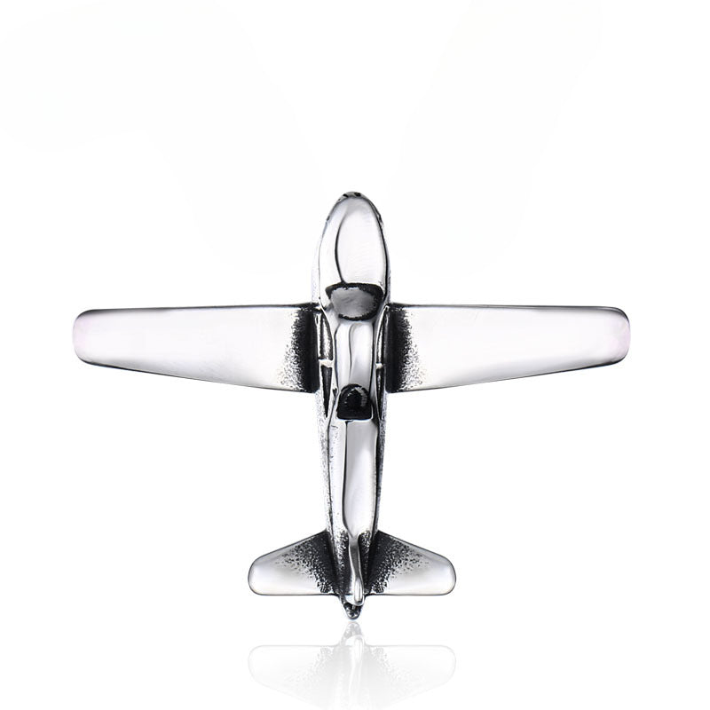 Wholesale Retro Aircraft-Shaped Pendant in Titanium Steel for Men