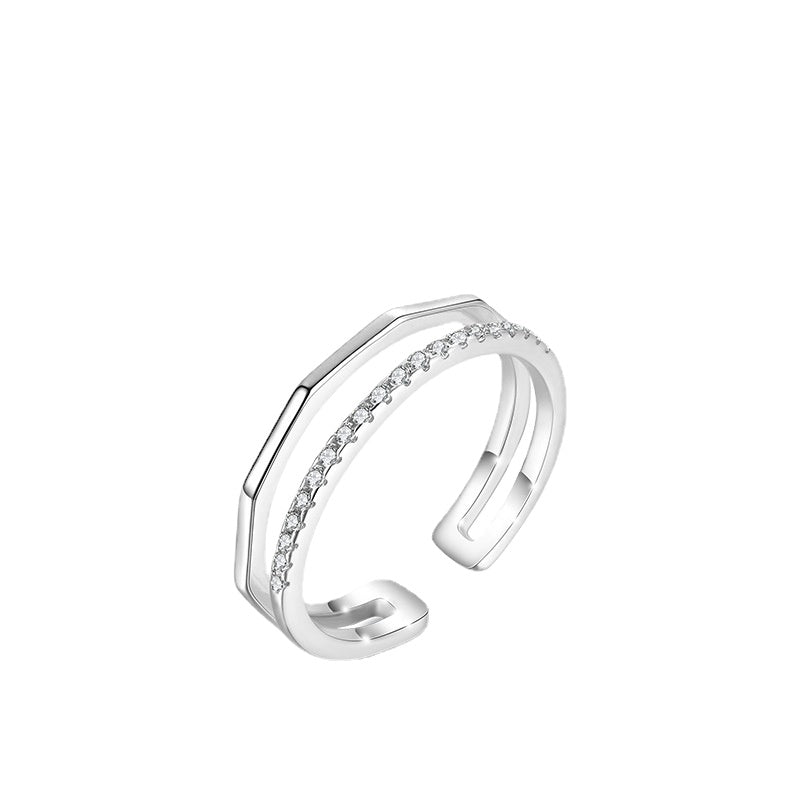 Sterling Silver Zircon Index Finger Ring from Planderful Collection