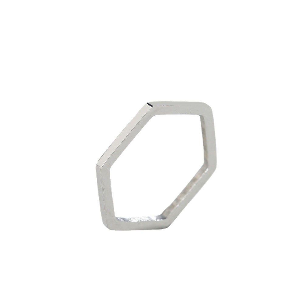 Hexagonal Titanium Steel Ladies Ring - Everyday Genie Collection