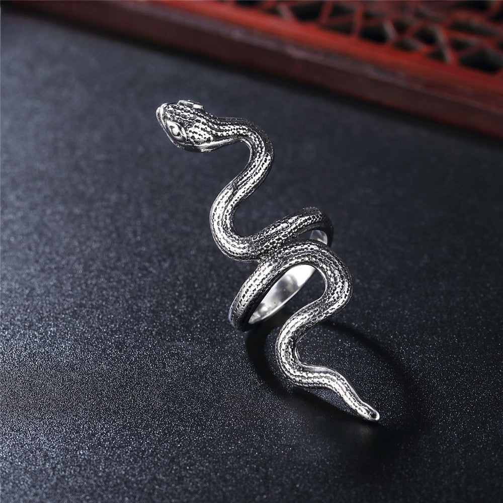 Long Snake Titanium Steel Ring for Men