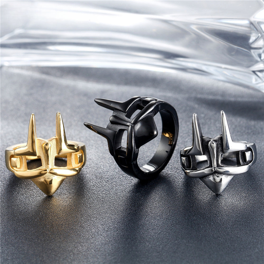 Alien Helmet Mask Titanium Steel Ring for Men