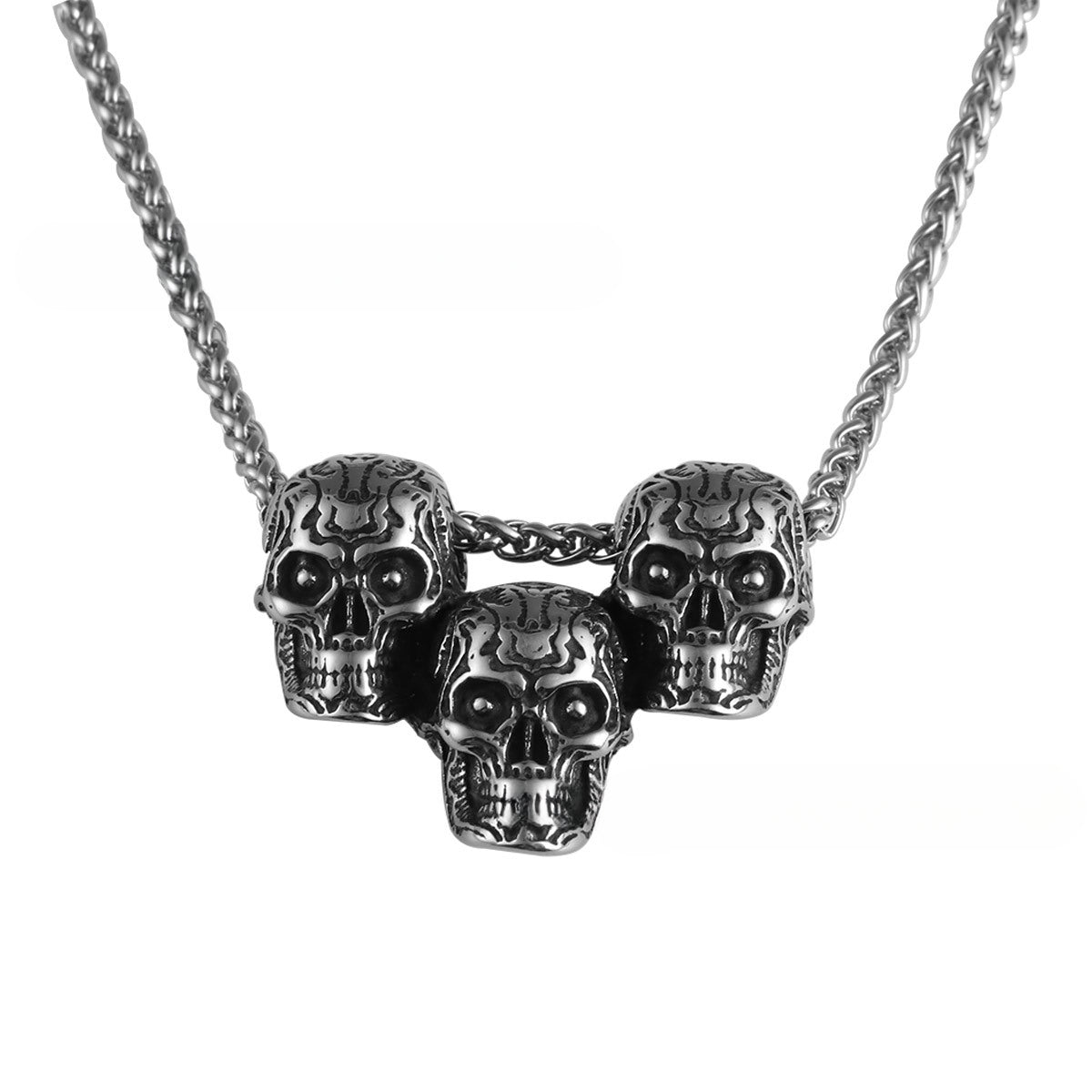 Customized Hip-Hop Skull Pendant Necklace for Men - Retro Dark Devil Jewelry