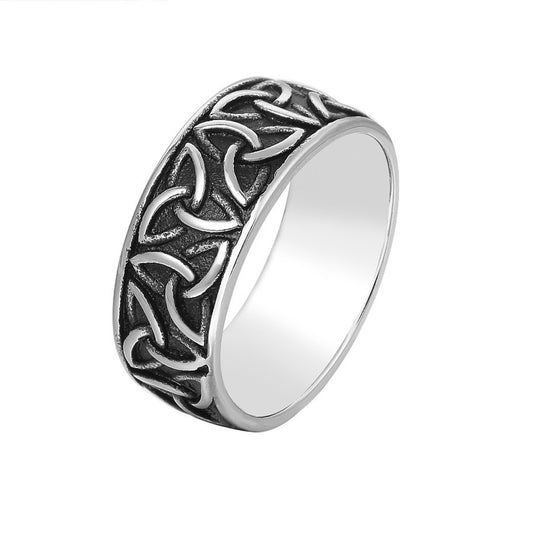 Vintage Nordic Viking Titanium Steel Men's Ring