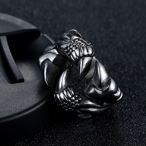 Stylish Titan Steel Dragon Claw Rings for Men - Retro Personalized Jewelry for Index Finger