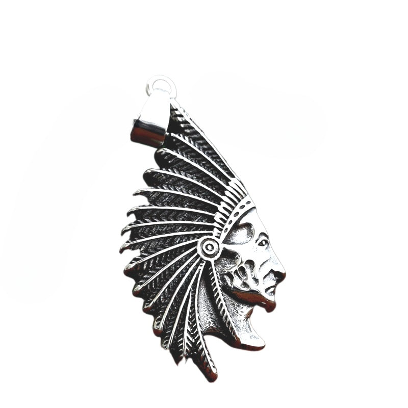 Wholesale Retro Punk Titanium Steel Indian Pendant for Men - Cross-Border Jewelry Collection