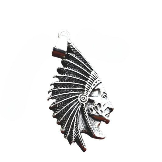 Wholesale Retro Punk Titanium Steel Indian Pendant for Men - Cross-Border Jewelry Collection