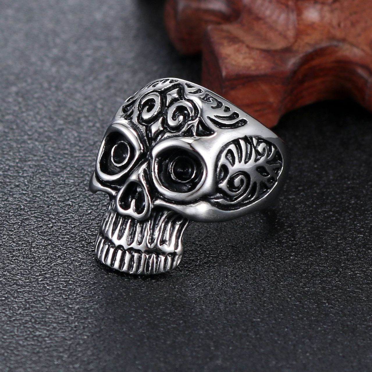 Bold Retro Religious Skull Ring - Men's Fashion Titanium Steel Jewelry