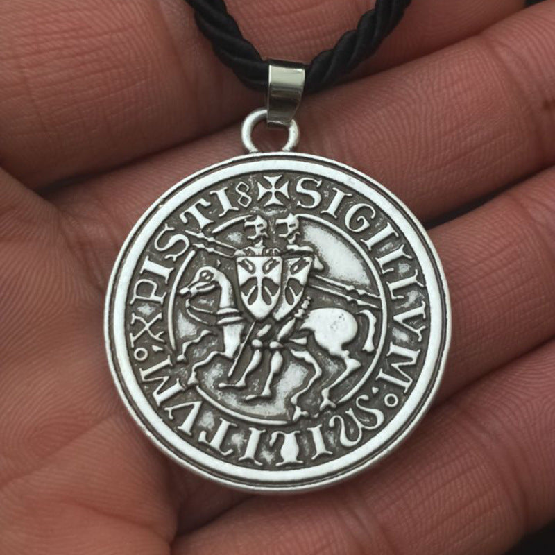 Double-sided Templar Knight Necklace with Viking and Assassin's Creed Inspiration