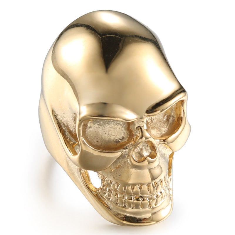 Bold Gothic Totem Skull Ring for Men - Retro Punk Black Ghost Head Jewelry HZ182