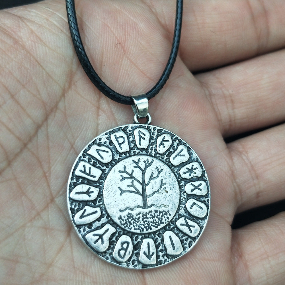 Viking Rune Tree of Life Necklace with Dragon Soul Pendant